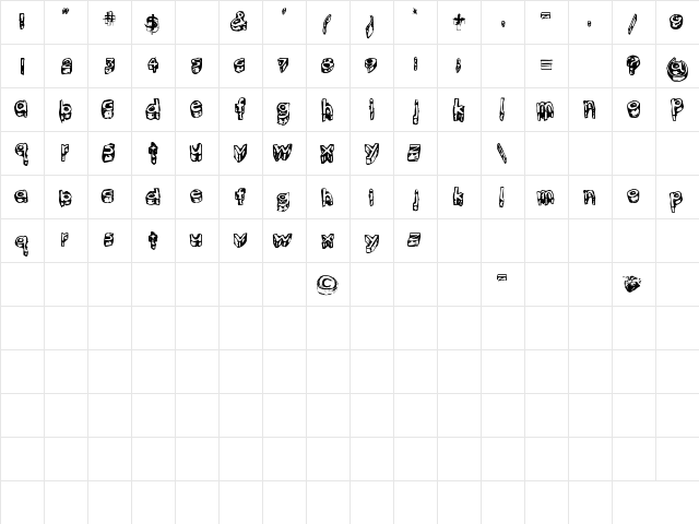 kitten meat Regular  glyph index