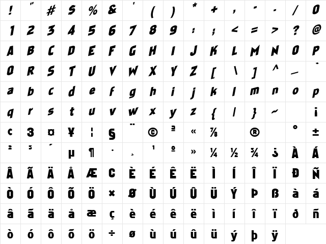 Stare 4 Normal  glyph index