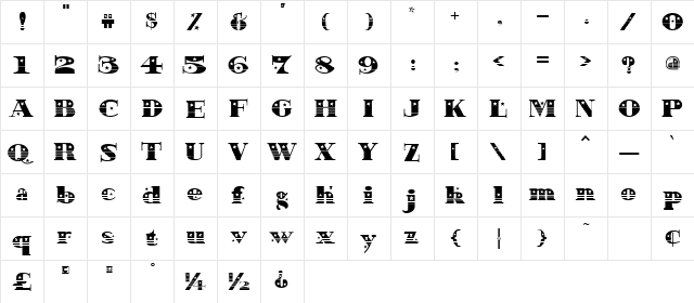 Sousa Regular  glyph index