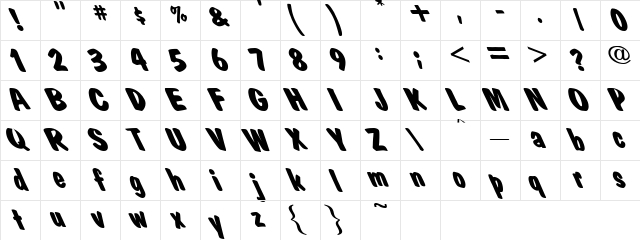 Mkt Bold Plain: Lefty Plain:  glyph index