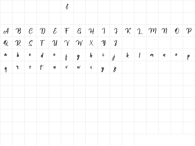 Bankitte Personal Use Regular  glyph index