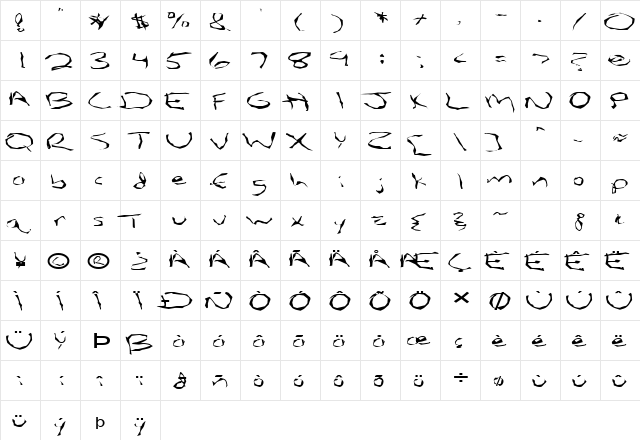 FZ WACKY 5 EX Normal  glyph index