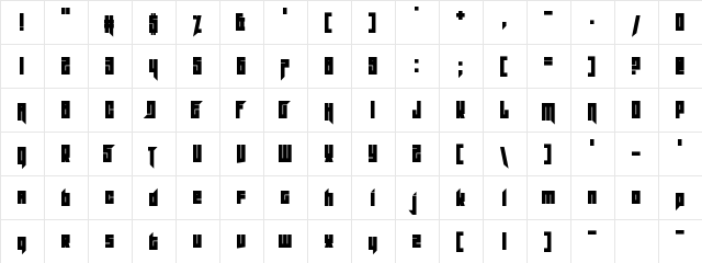 Slitter Regular  glyph index