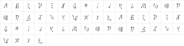 Brushido Regular  glyph index