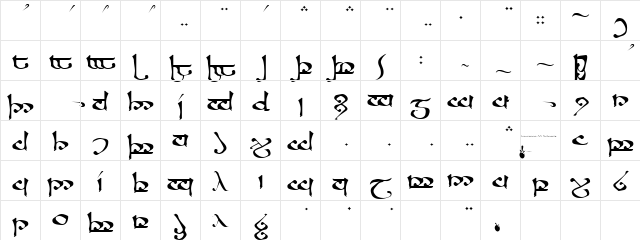 Moroma Regular  glyph index