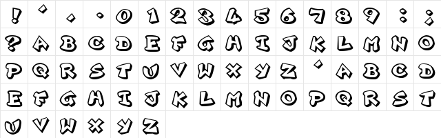 Plok Regular  glyph index