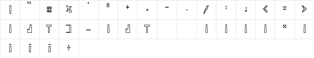Televideo Reverse Regular  glyph index