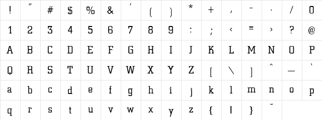 Nite-Light-Light Regular  glyph index
