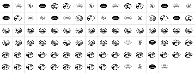 Sporto Regular  glyph index