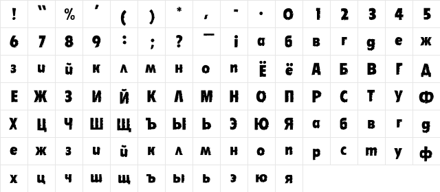 Tornado_DG Normal  glyph index