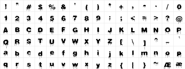 Plasma Drip (BRK) Regular  glyph index