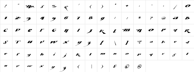 LHF Diptripflipfantasia Regular  glyph index