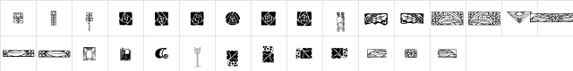 ArtsAndCrafts Ornaments  glyph index