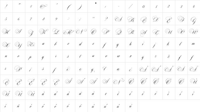 Maratre Medium  glyph index