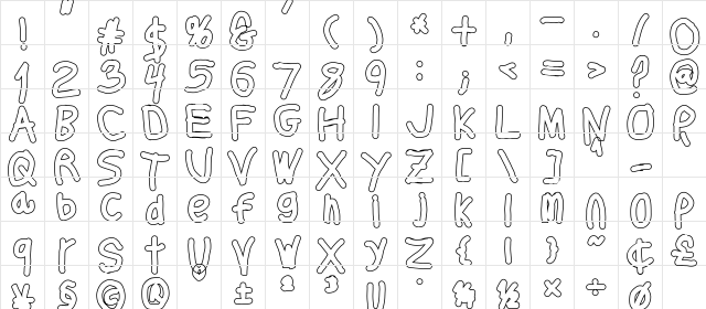 Thicker Than... Medium  glyph index