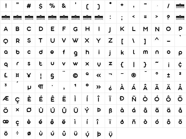 Aristotelica Display Trial DmBd Regular  glyph index