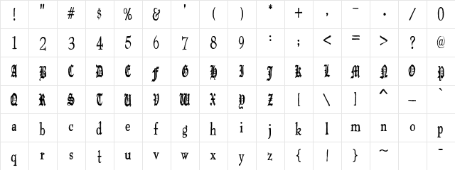 CK Santa's Hand Regular  glyph index