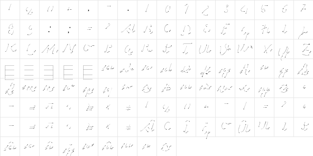 Hand Road Regular  glyph index