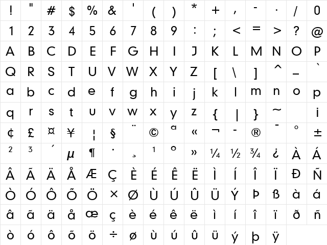 Geo 579 Normal  glyph index