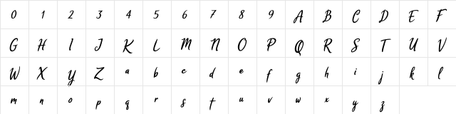 Melodya Chatrina Italic Melodya Chatrina Italic  glyph index