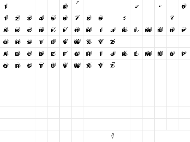 Carved 2 Regular  glyph index