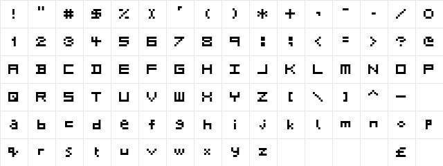Period X Regular  glyph index