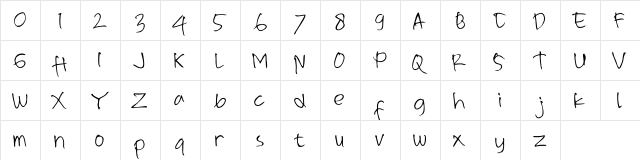 pipih Regular  glyph index