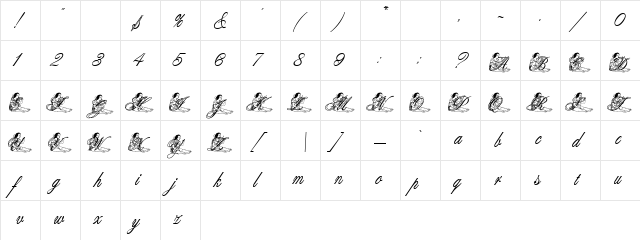 AL Princess Snow White Regular  glyph index