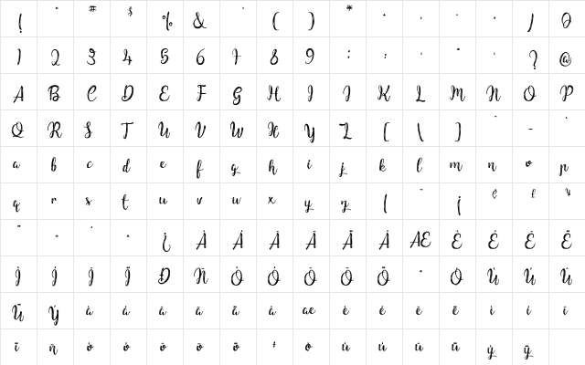 Children of the Starlight Regular  glyph index