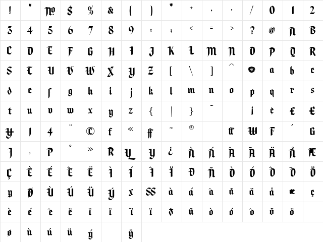 LHF Stratfor Regula  glyph index