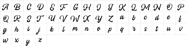 Motoride Demo Regular  glyph index