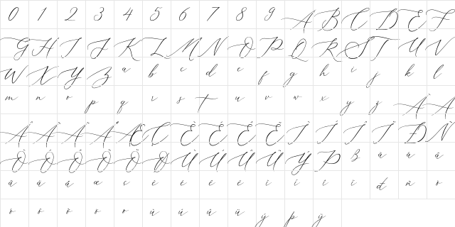 Aerotis Regular  glyph index