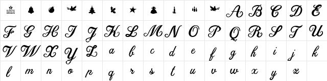 Christmas Time Personal Use Regular  glyph index