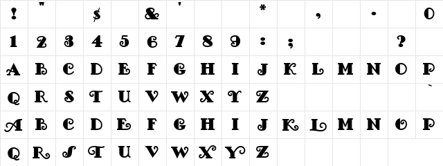 Fullers Regular  glyph index