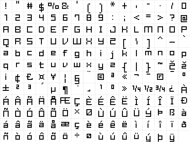 FFF Estudio Thin Regular  glyph index