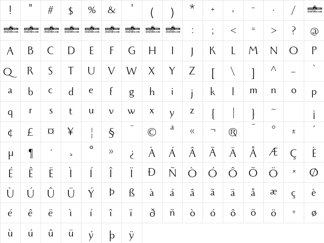 Monterchi Trial Book  glyph index