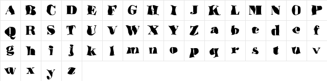 Underwater Love Regular  glyph index