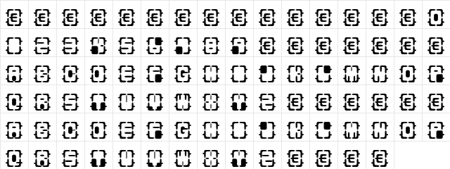 REOXY Regular  glyph index