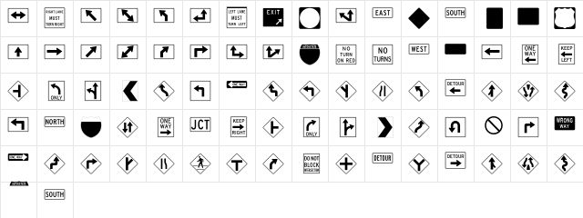 InterstatePi-One Regular  glyph index