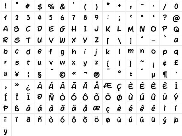 Mulled Wine Season Medium  glyph index