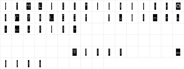 simple font-Hollow-Inverse Normal  glyph index