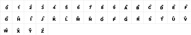 KR Angler Regular  glyph index