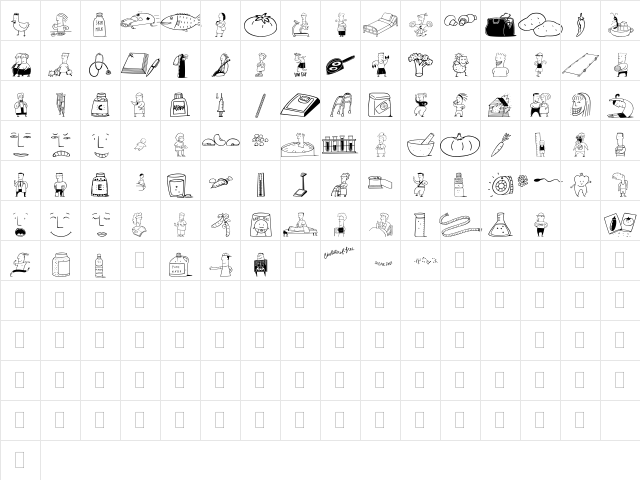 DF Well Beings LET Plain  glyph index