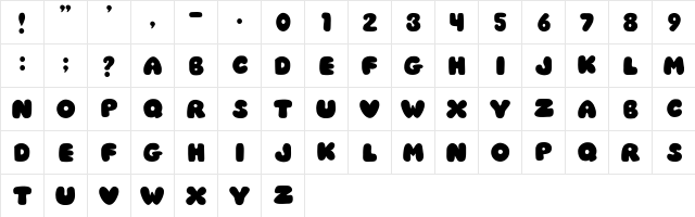 JI Chubby Caps JI Chubby Caps  glyph index