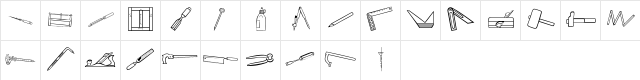 Workshop Dings Regular  glyph index