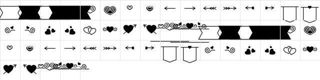 Romantine Dingbat Regular  glyph index