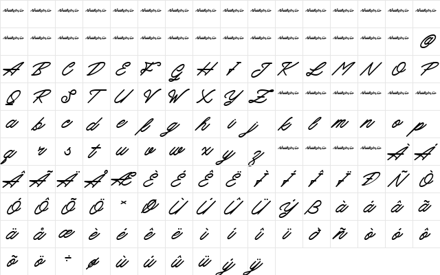 MattcoolDemo Bold  glyph index