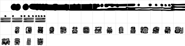 101! Mayan Month GlyphZ Regular  glyph index