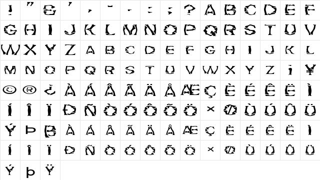 FZ WARPED 21 EX Normal  glyph index