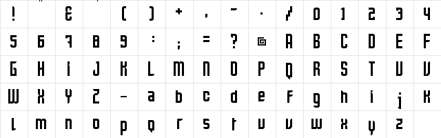 Title Sans Serif Regular  glyph index